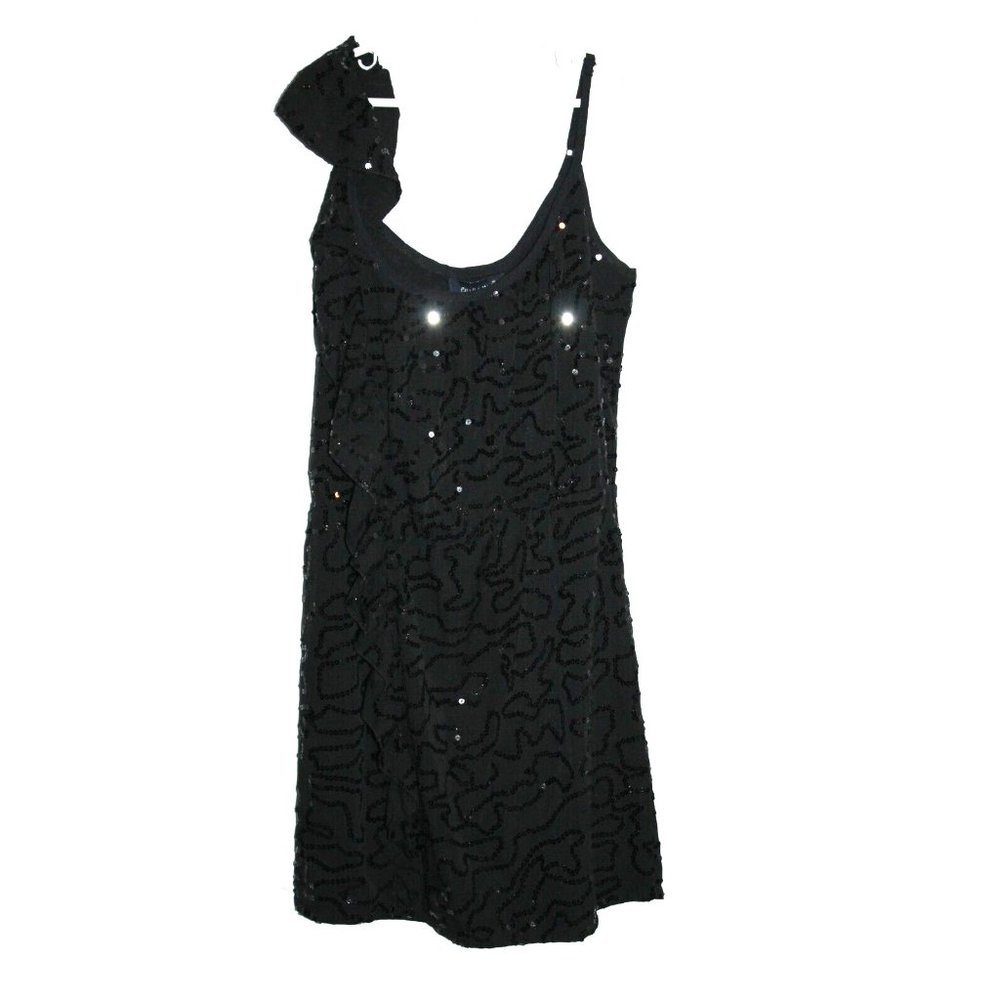 Envy Me Girls Dress Ruffle Sequin Sleeveless Black Size Medium M 10-12 NEW NWT